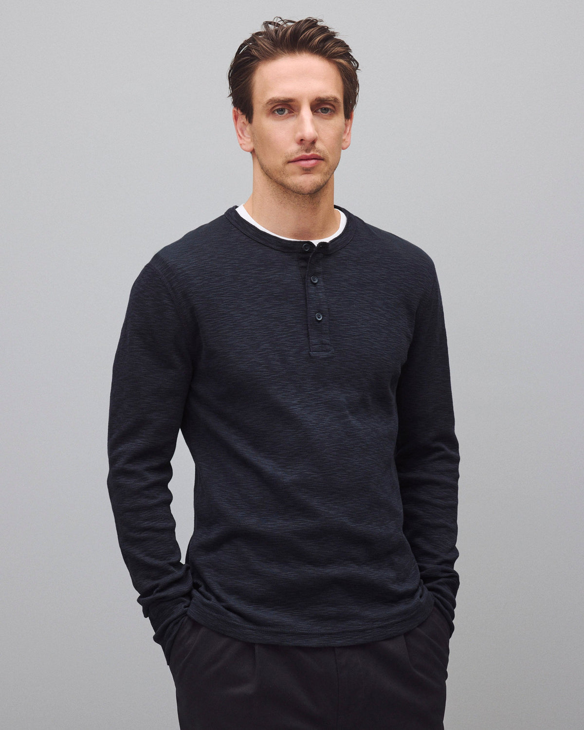 1X1 Slub Slim Henley J6