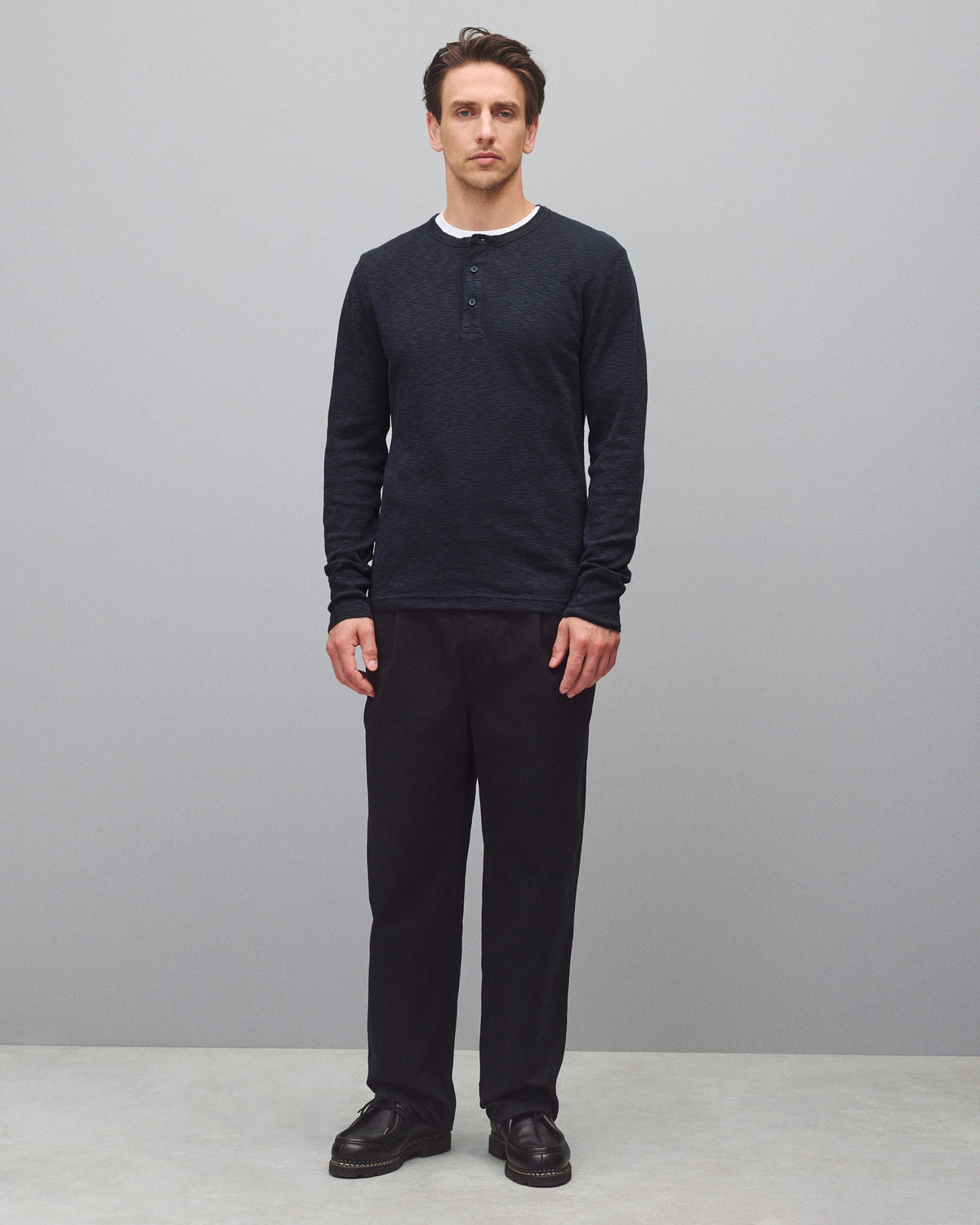 1X1 Slub Slim Henley J6